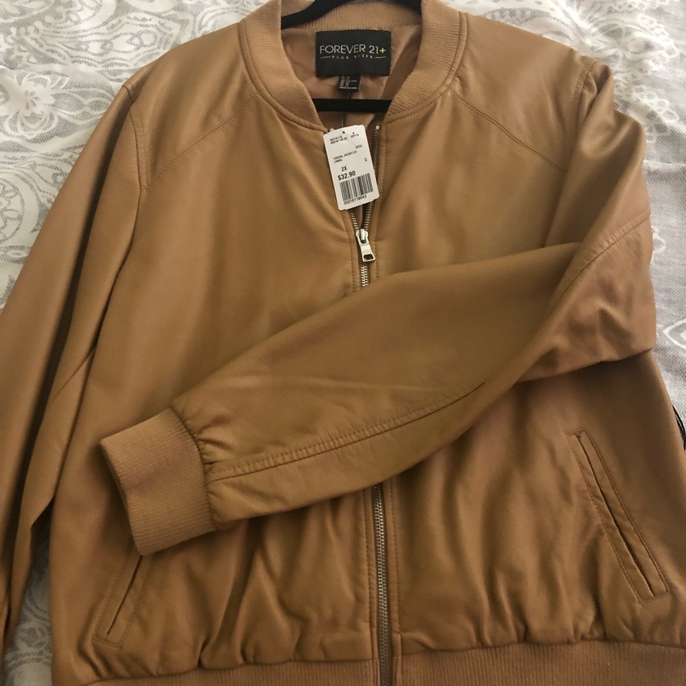 Faux Leather Bomber Jacket
